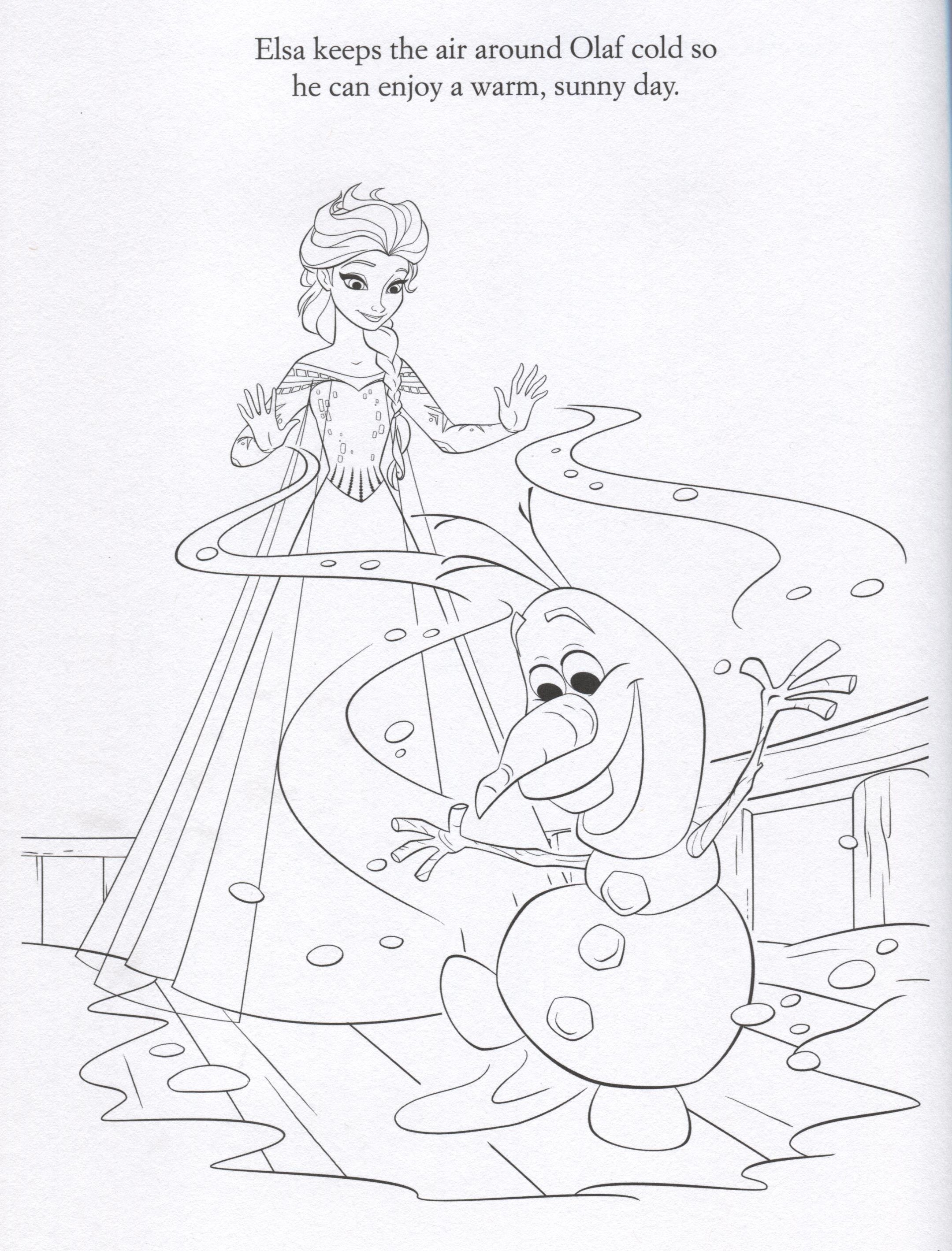FROZEN Elsa & Olaf Coloring Page - Lovebugs and Postcards