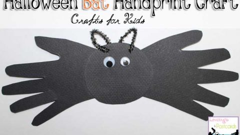 Halloween Bat Handprint Craft for Kids