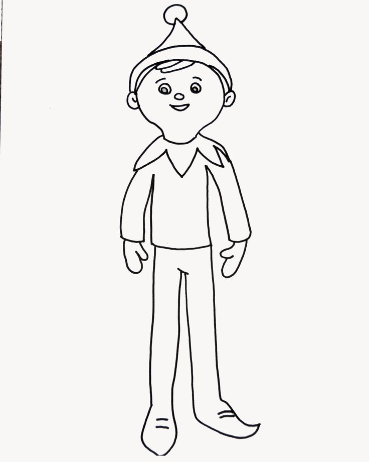 Elf on the Shelf Coloring Page 