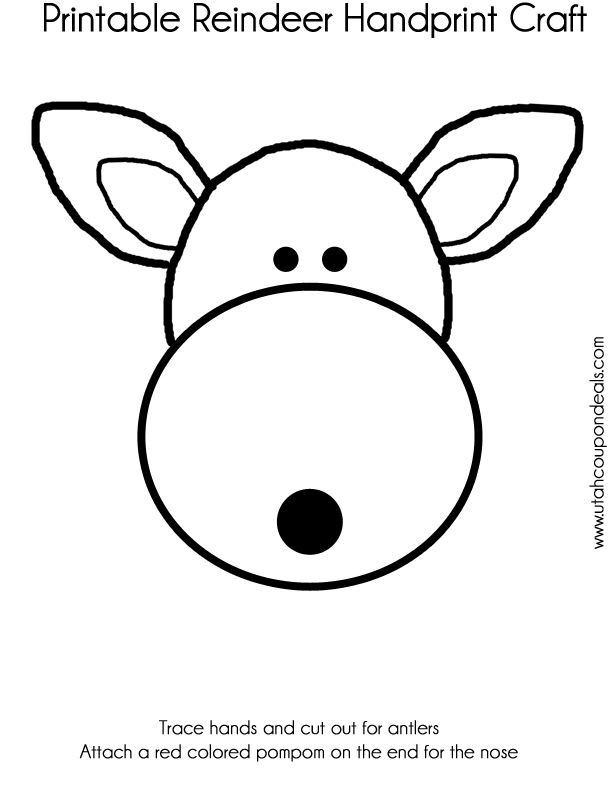 Printable Reindeer Craft (Antlers or Handprints)