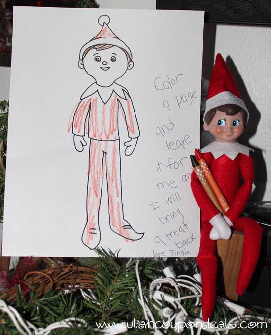 Elf on the Shelf Coloring Page 