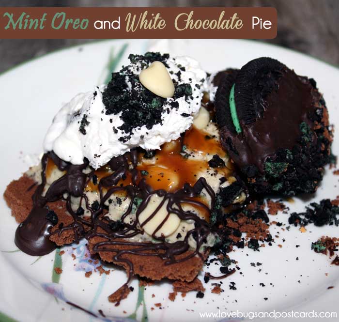 Mint Oreo and White Chocolate Pie