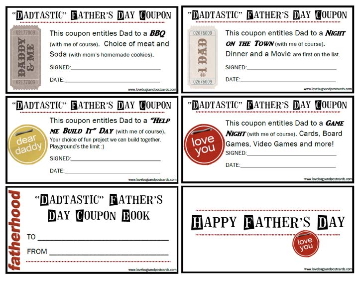 "Dadtastic" Fathers Day Coupons