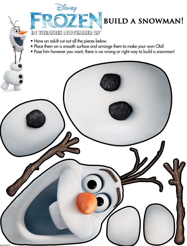 Disney Frozen Olaf Build a Snowman Printable