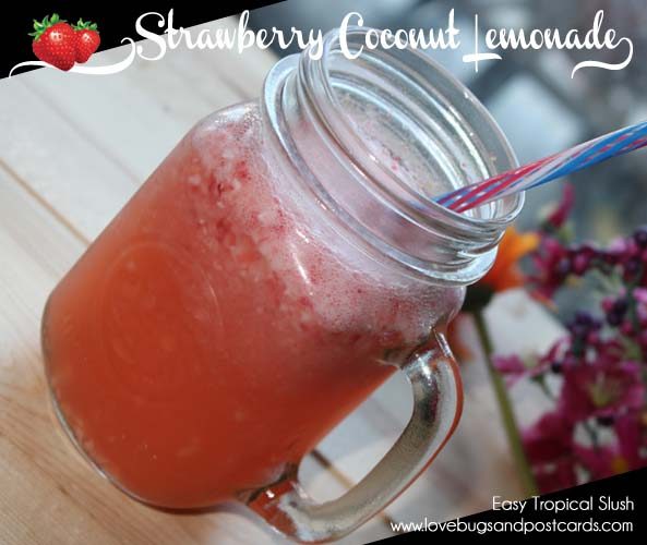 Strawberry Coconut Lemonade Recipe {Easy Tropical Slush}