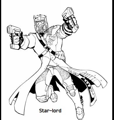 Guardians of the Galaxy Coloring Pages Star Lord