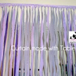 DIY Curtain made from Table Cloths (perfect for party and holiday decor)