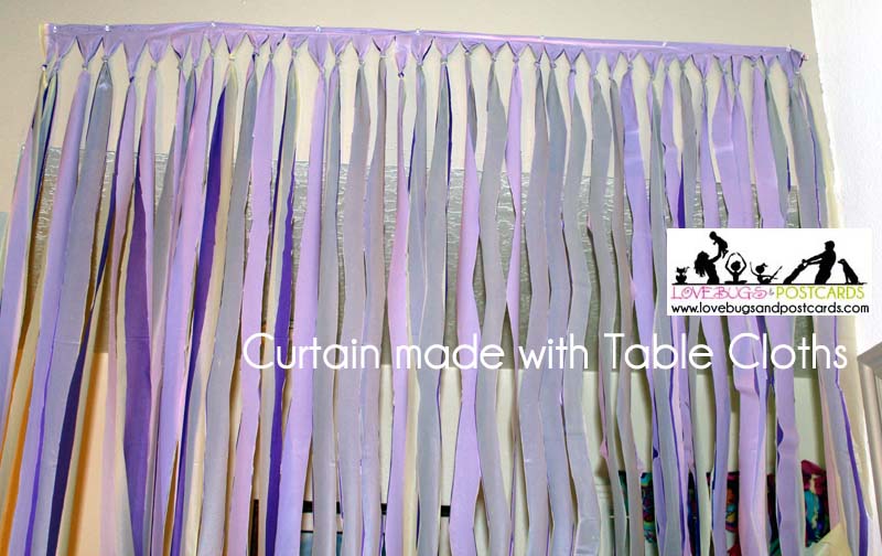 DIY Curtain made from Table Cloths (perfect for party and holiday decor)
