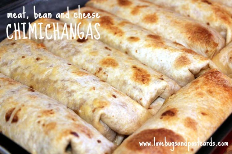 Meat, Bean and Cheese Chimichangas