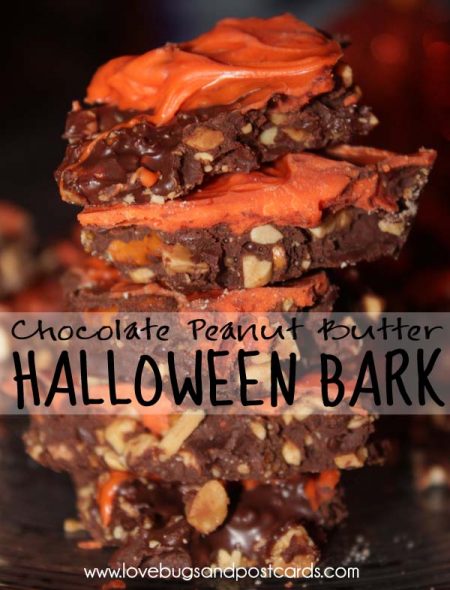 Halloween Bark {Chocolate Peanut Butter}