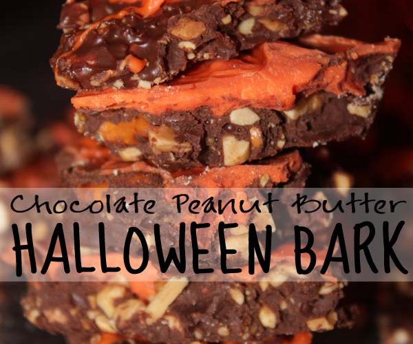Halloween Bark {Chocolate Peanut Butter}