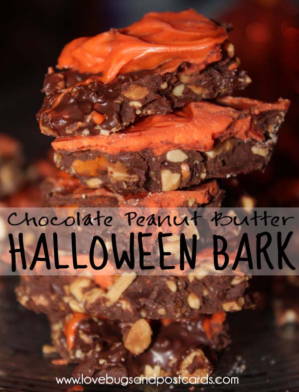 Halloween Bark {Chocolate Peanut Butter}