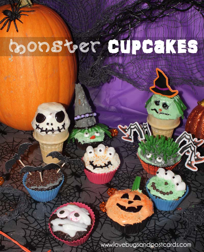 Monster Cupcakes {Alien, Skeleton, Pumpkin, Mummy and more|