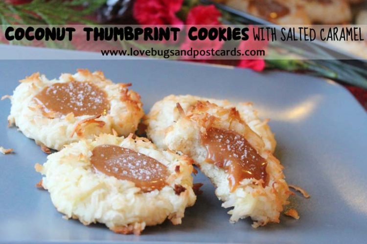 Coconut Thumbprint Cookies with Salted Caramel #TasteTheSeason