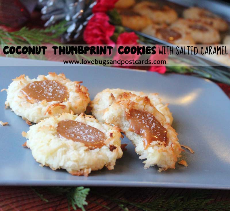 Coconut Thumbprint Cookies with Salted Caramel #TasteTheSeason