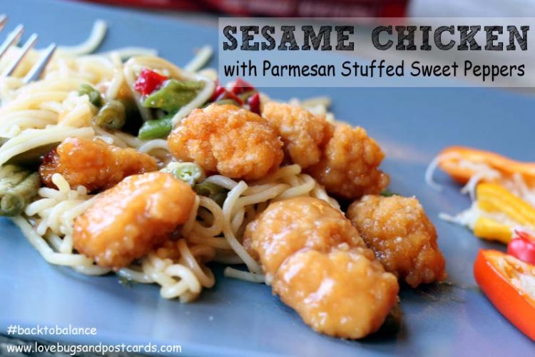 Sesame Chicken with Stuffed Sweet Peppers