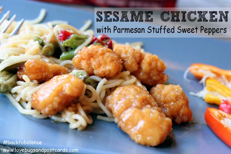 Sesame Chicken with Stuffed Sweet Peppers