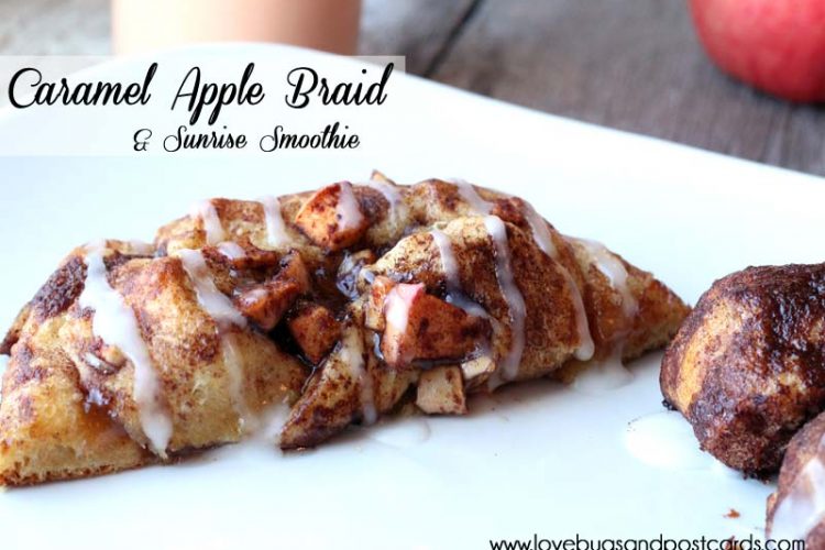 Caramel Apple Braid {made with cinnamon rolls}