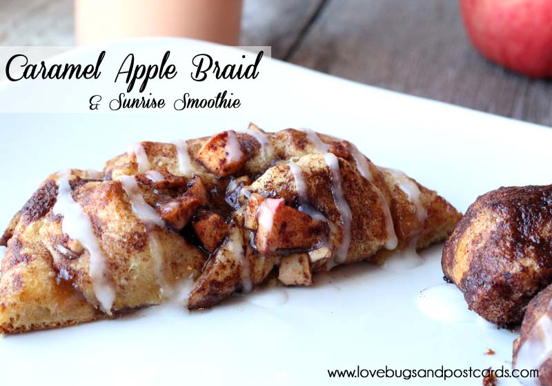Caramel Apple Braid {made with cinnamon rolls}