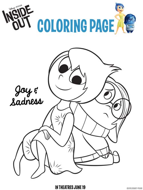 Joy & Sadness Inside Out Coloring Pages