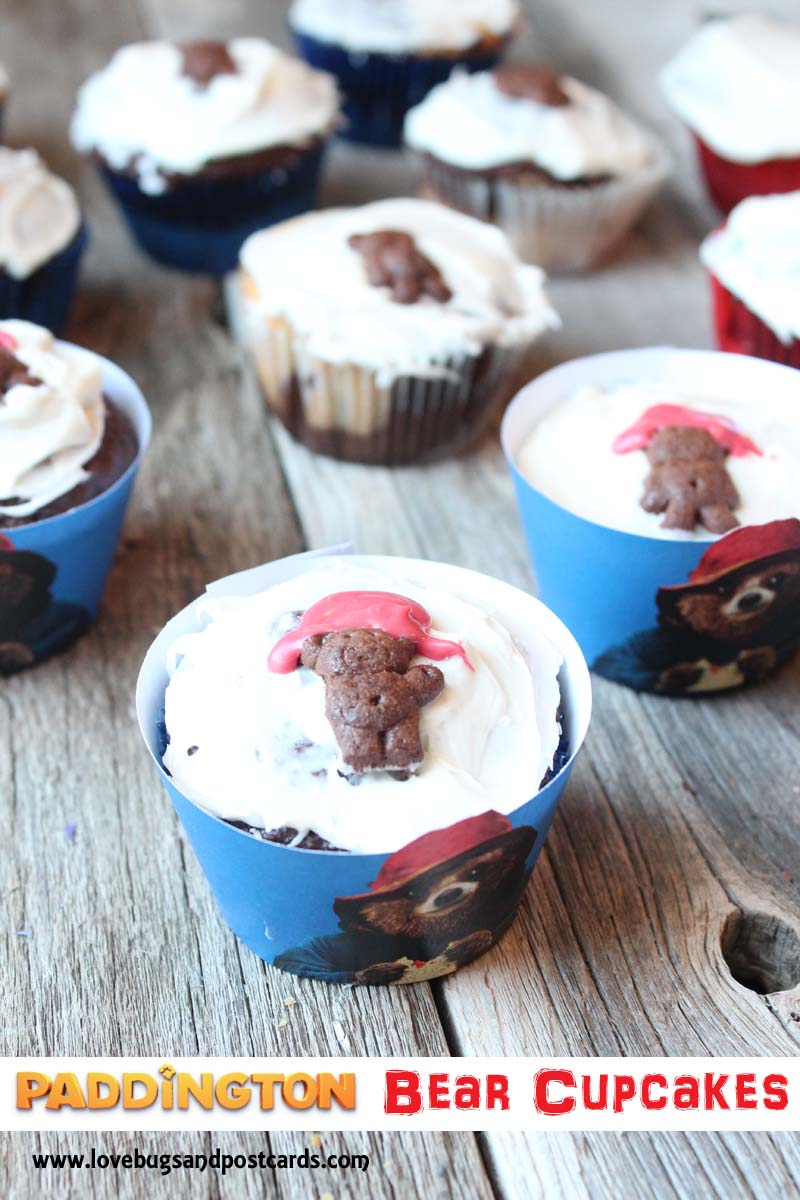 Paddington Bear Cupcakes - Paddington the Bear Party #Paddington #MovieNight
