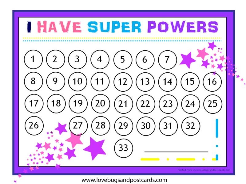 Potty Reward Chart Printable