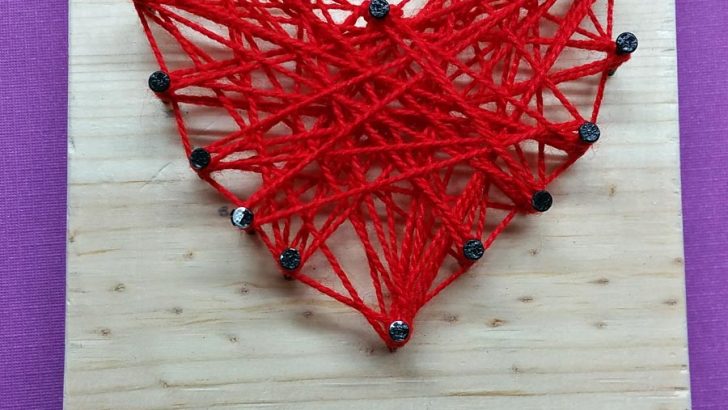 DIY String Art Valentine’s Heart Craft