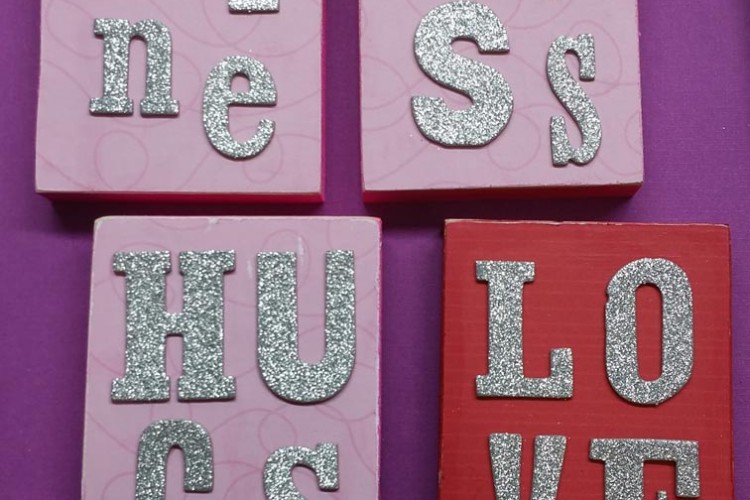 DIY Valentine's Wood Blocks