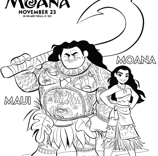 Disney's MOANA Coloring Pages #Moana - Lovebugs and Postcards