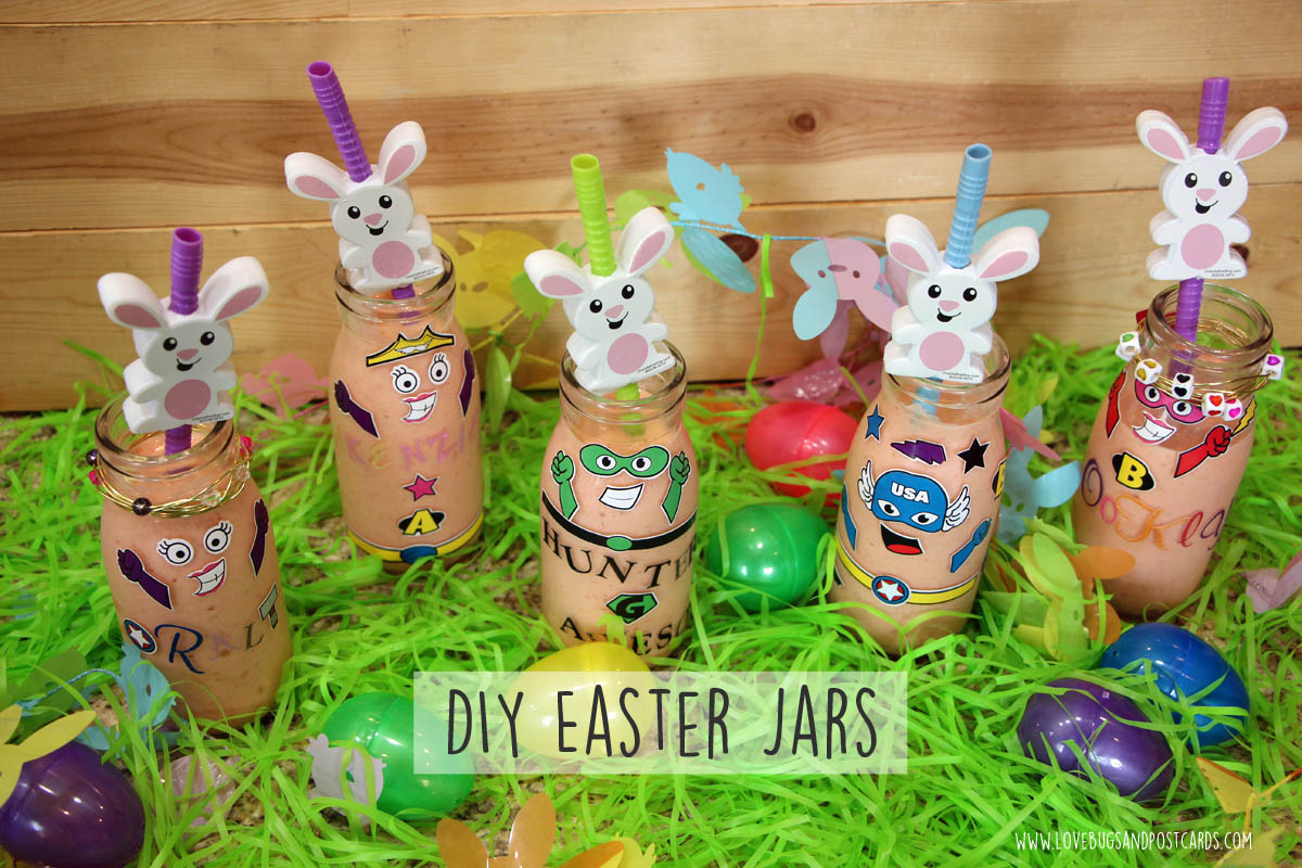 DIY Easter Jars + Pineapple Strawberry Smoothie Recipe