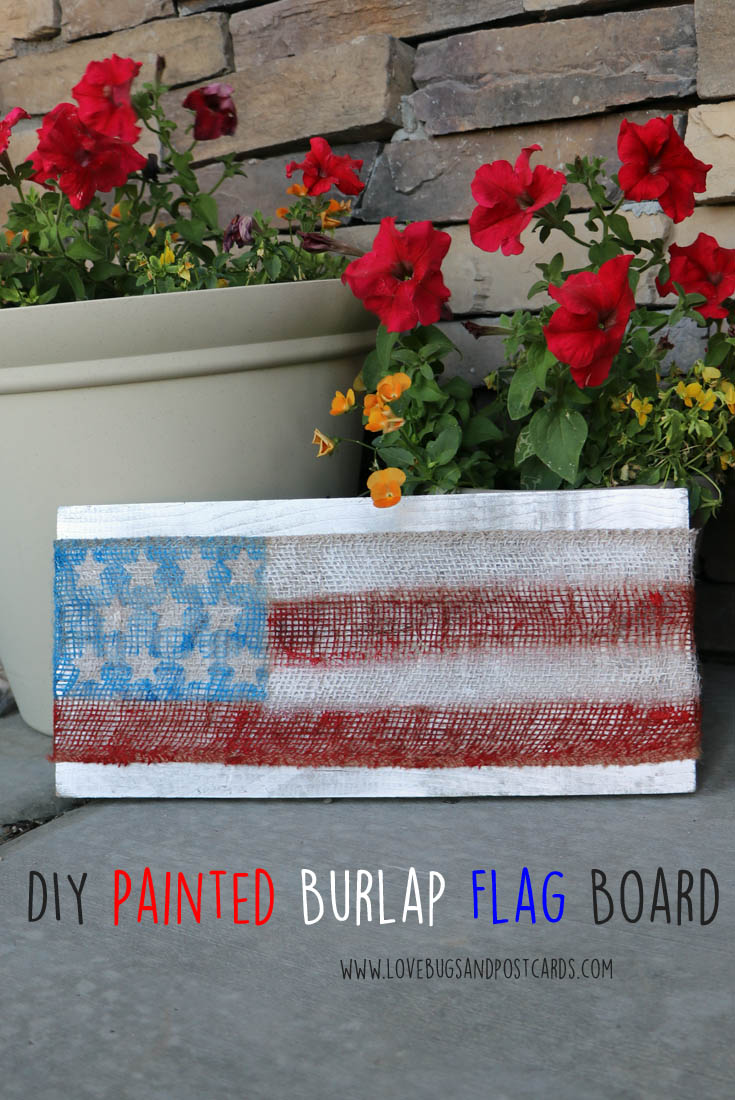 DIY Painted Burlap Flag Board