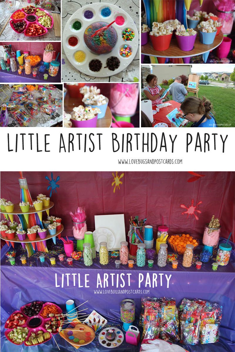 Little Artist Birthday Party Lovebugs and Postcards