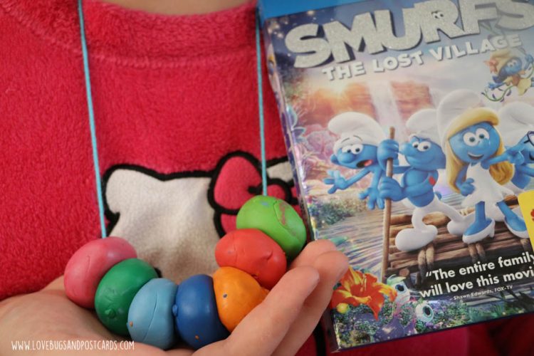 DIY Smurfette bead necklaces