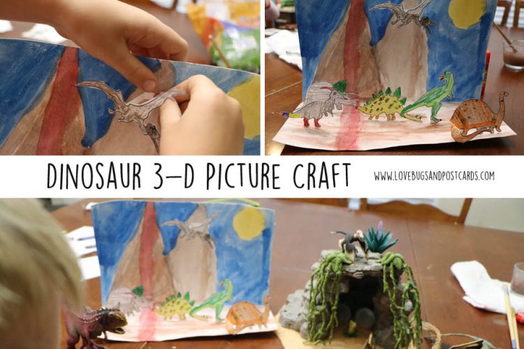 Dinosaur 3-D Picture Craft inspired by Schleich