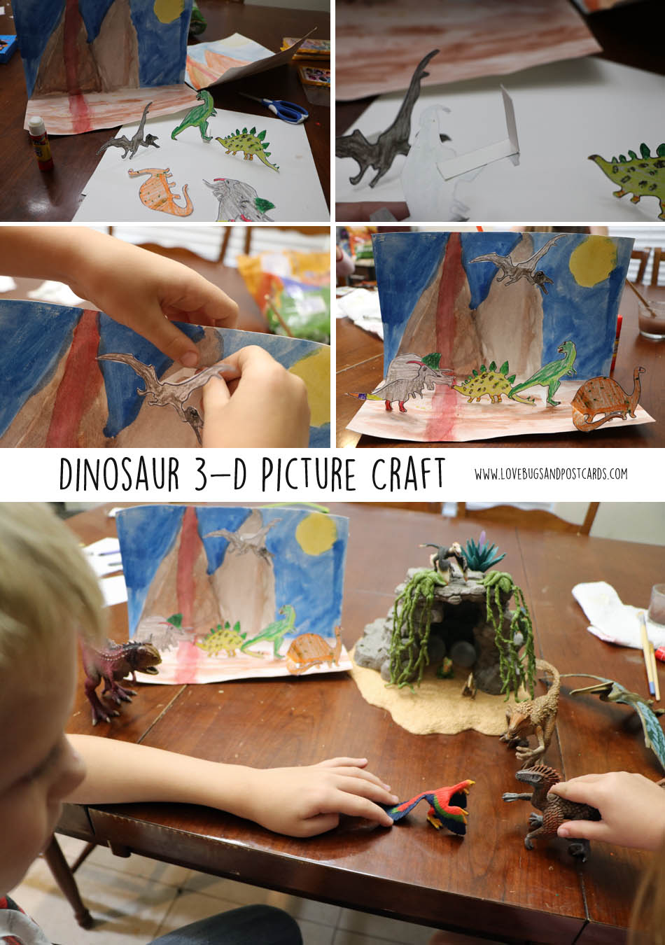 Dinosaur 3-D Picture Craft inspired by Schleich