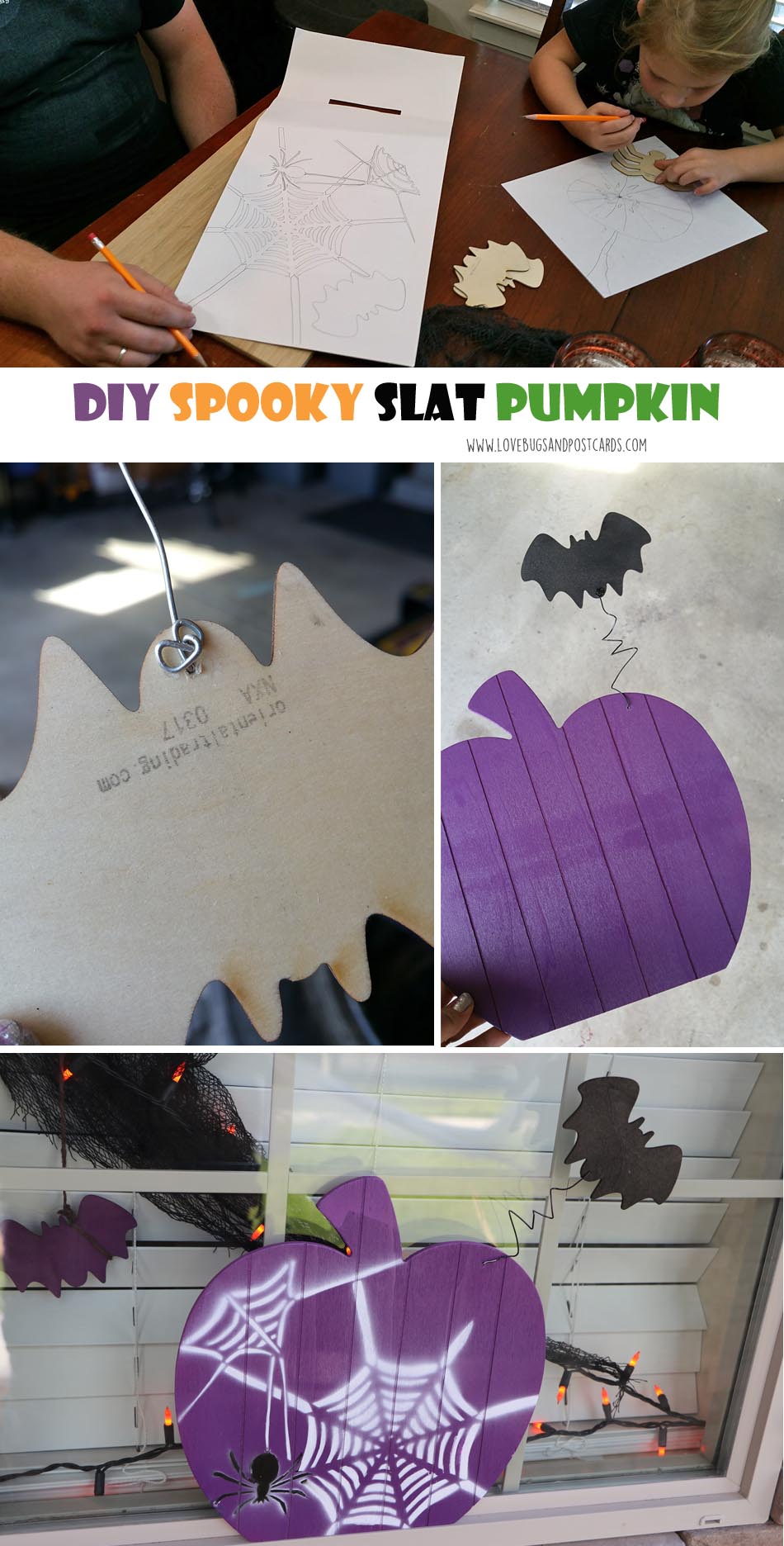DIY Spooky Halloween Slat Pumpkin