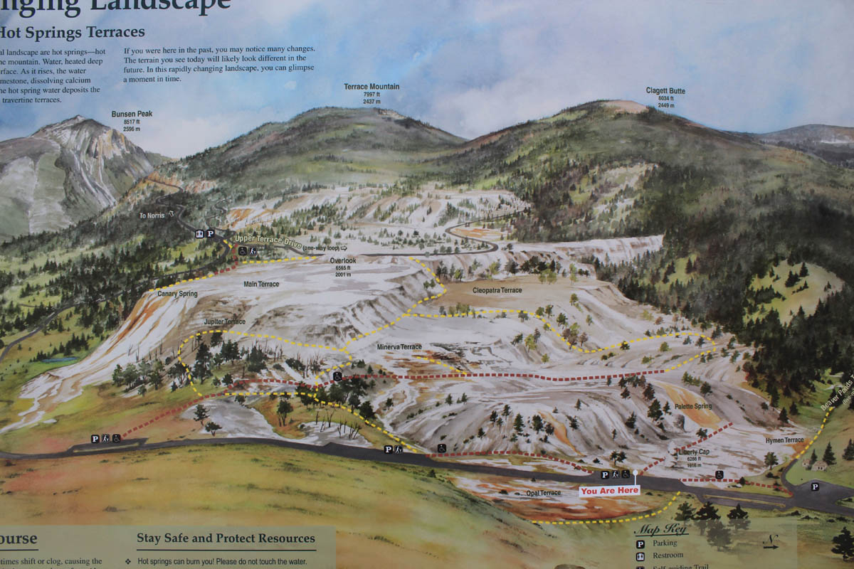 Map of Mammoth Hot Springs
