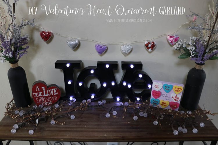 DIY Valentine's Heart Ornament Garland