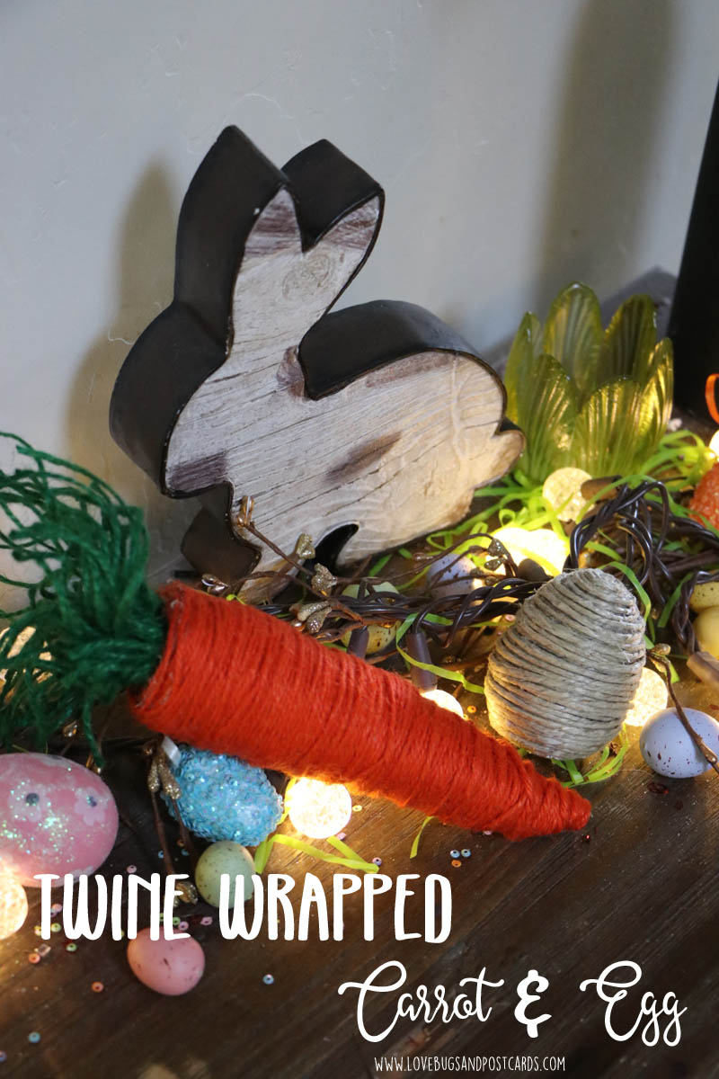 Twine Wrapped Carrot & Egg Decorations