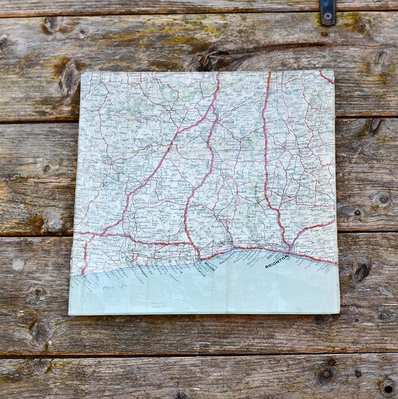DIY Decoupage Glass Map Tray Father's Day Gift