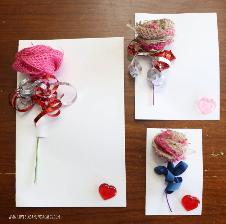 DIY Burlap Rose Valentine's Card