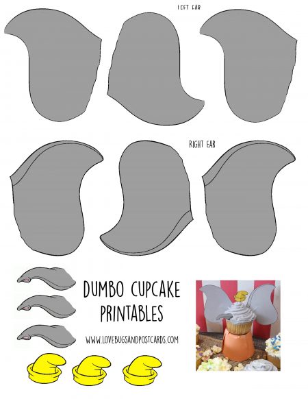 Dumbo Cupcakes Toppers Printable