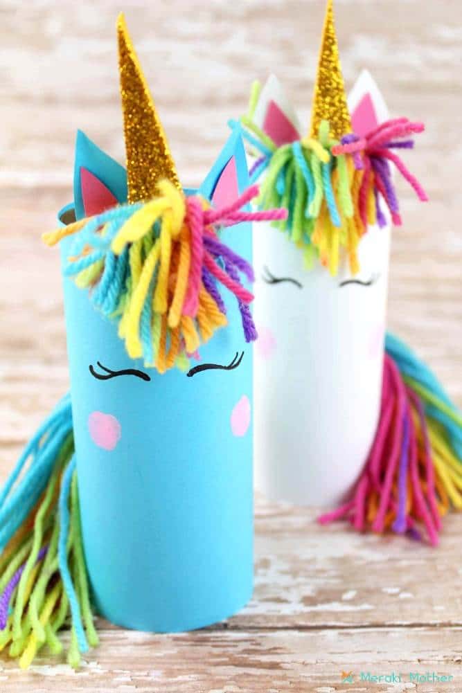Unicorn Birthday Party Ideas - Unicorn Toilet Paper Roll Craft