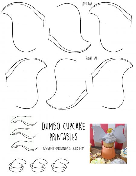Dumbo Cupcakes Toppers Printable