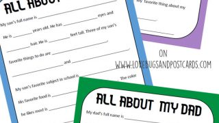 All about Dad, Son, Daughter printables - Lovebugs and Postcards