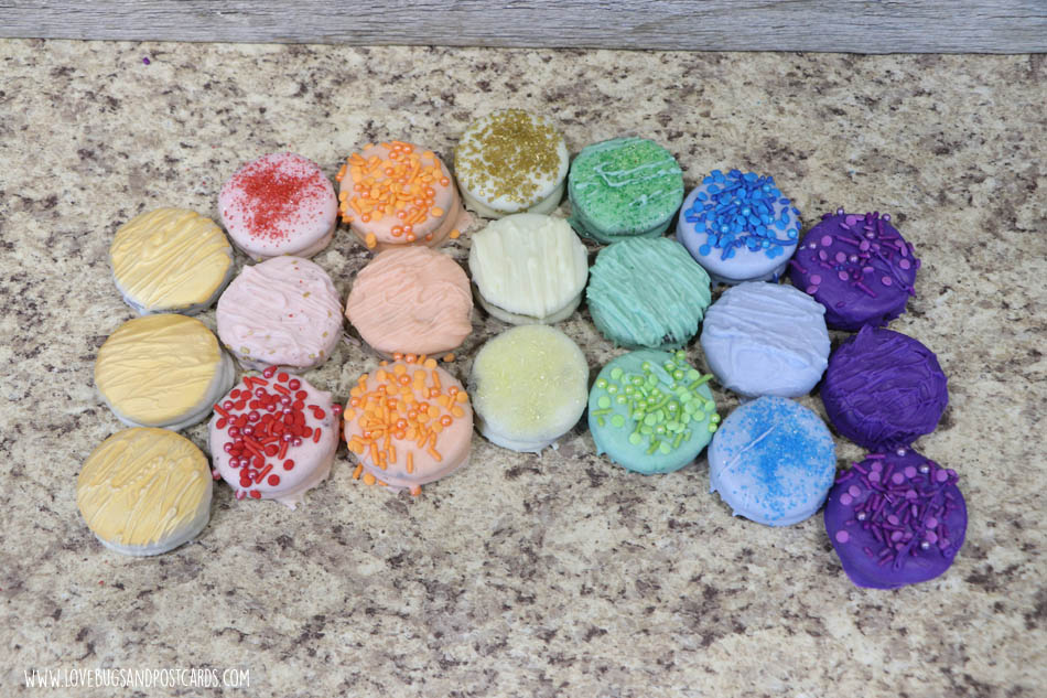 Rainbow Dipped Oreo Cookies