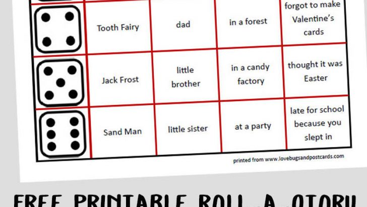 Free printable Valentine’s Roll-A-Story