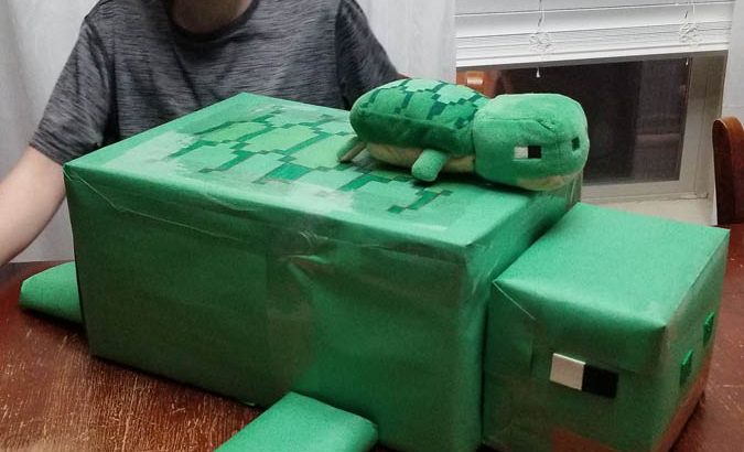 Minecraft Turtle Valentine's Box