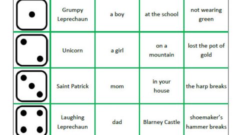 St. Patrick’s Roll-A-Story free printable