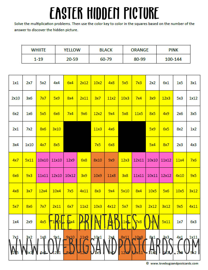 Easter Math Hidden Pictures Free Printables